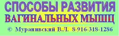 СПОСОБЫ РАЗВИТИЯ ВАГИНАЛЬНЫХ МЫШЦ. (С) Муранивский В.Л. 8-905-532-04-25